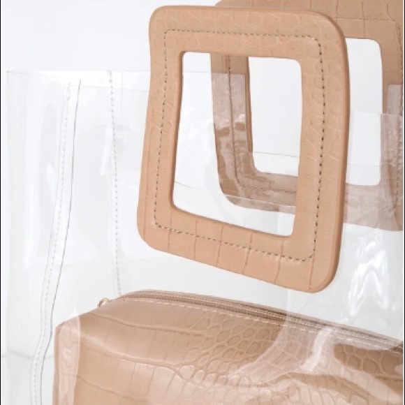 Clear and taupe snake tote - Picture 5 of 5